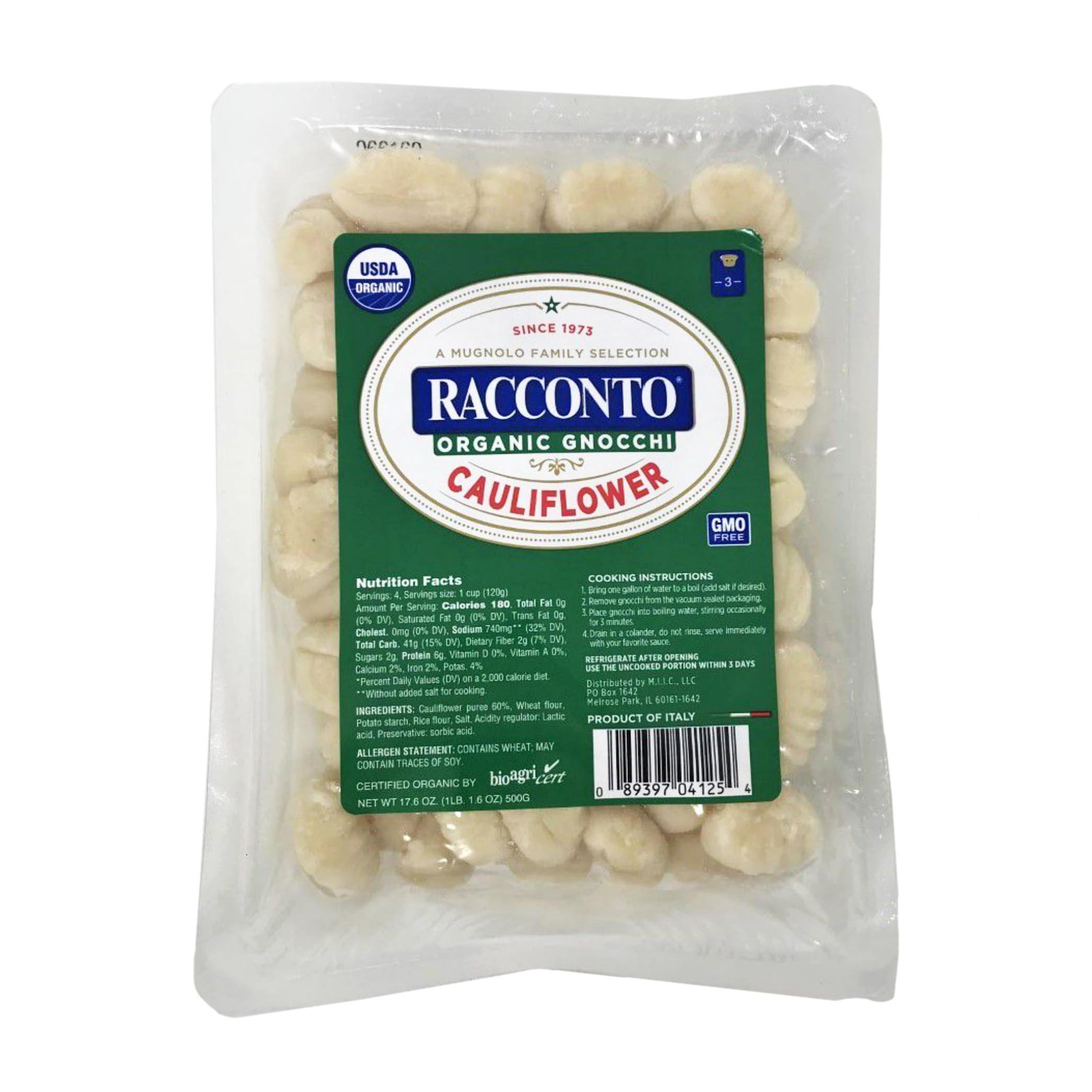 Racconto Cauliflower Plant Based Organic Gnocchi Shop Pasta at HEB