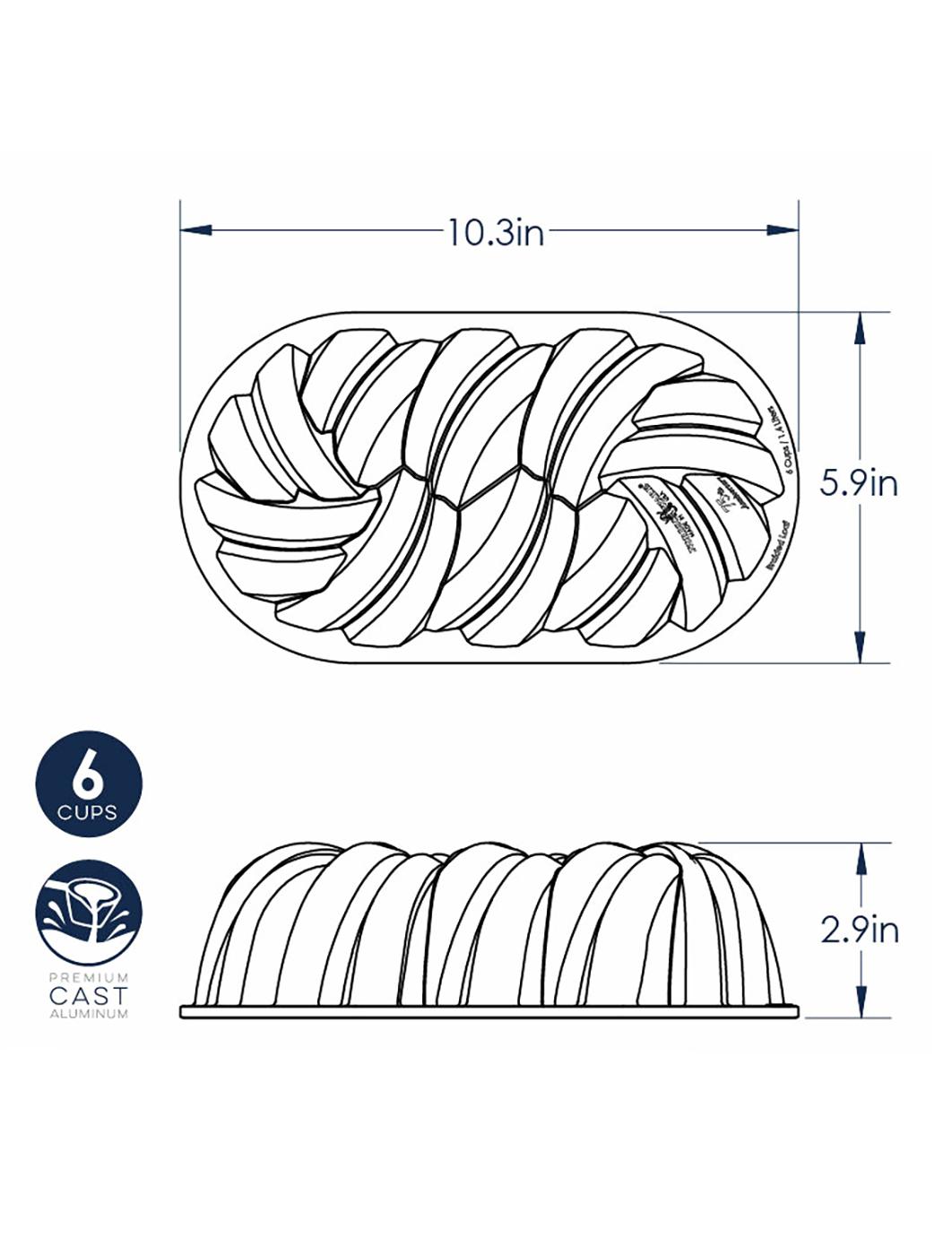 Nordic Ware 75th Anniversary Braided Loaf Pan - Gold; image 2 of 2