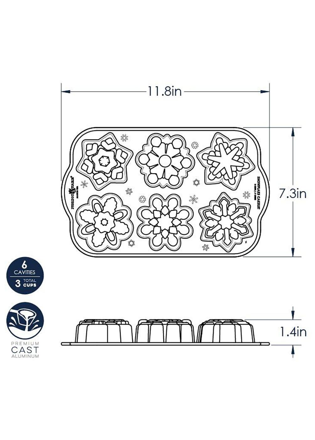 Nordic Ware 6 Cavity Frozen Snowflake Cakelet Pan; image 2 of 3