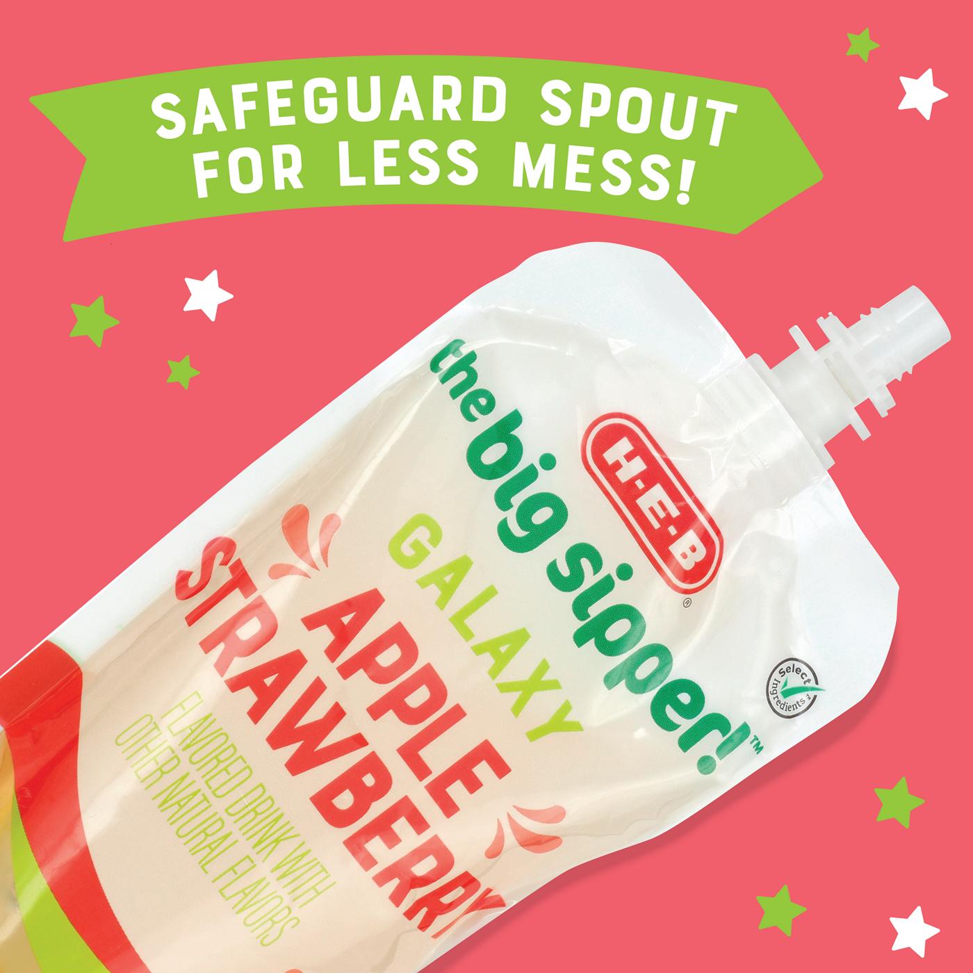 H-E-B The Big Sipper! Kid’s Juice Drink 6 oz Pouches – Galaxy Apple Strawberry; image 4 of 7