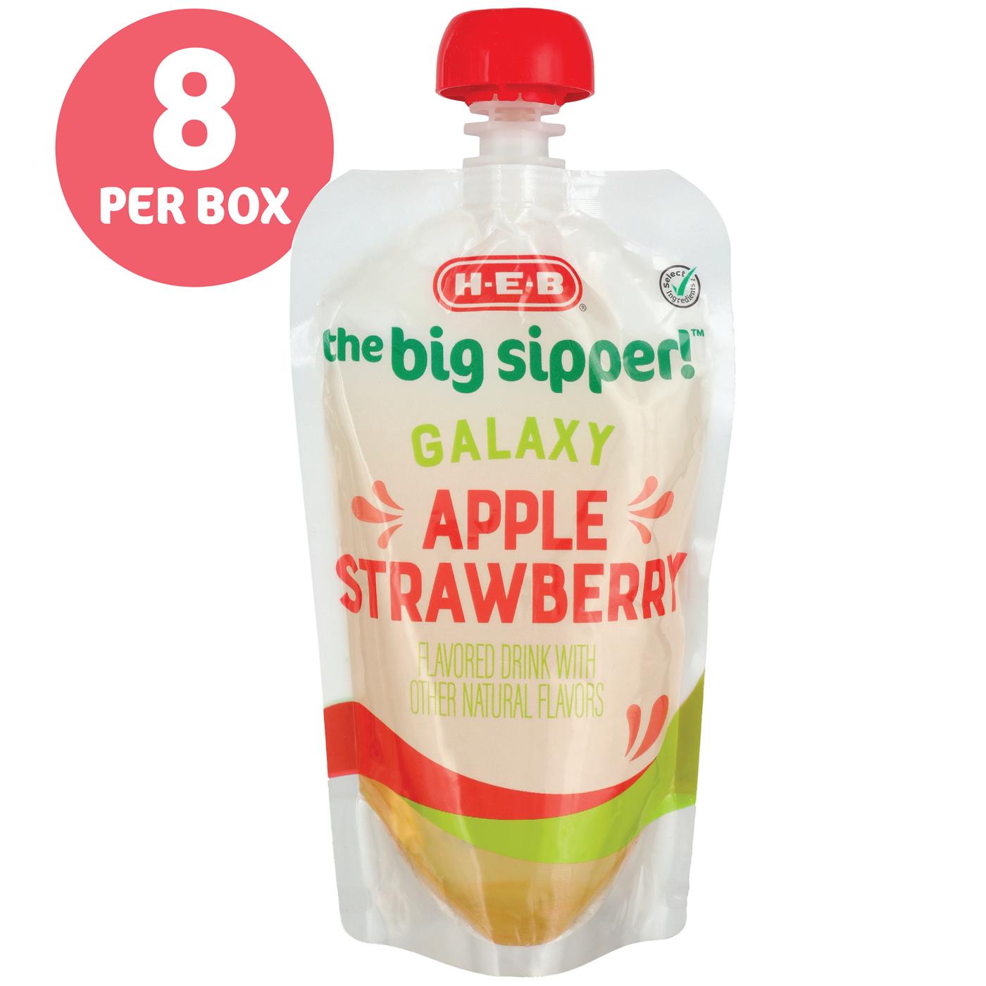 H-E-B The Big Sipper! Kid’s Juice Drink 6 oz Pouches – Galaxy Apple Strawberry; image 7 of 7