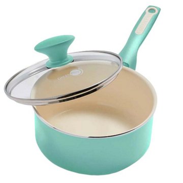 GreenPan Rio Collection Ceramic Nonstick Sauce Pan with Lid - Turquoise, 2.2 qt