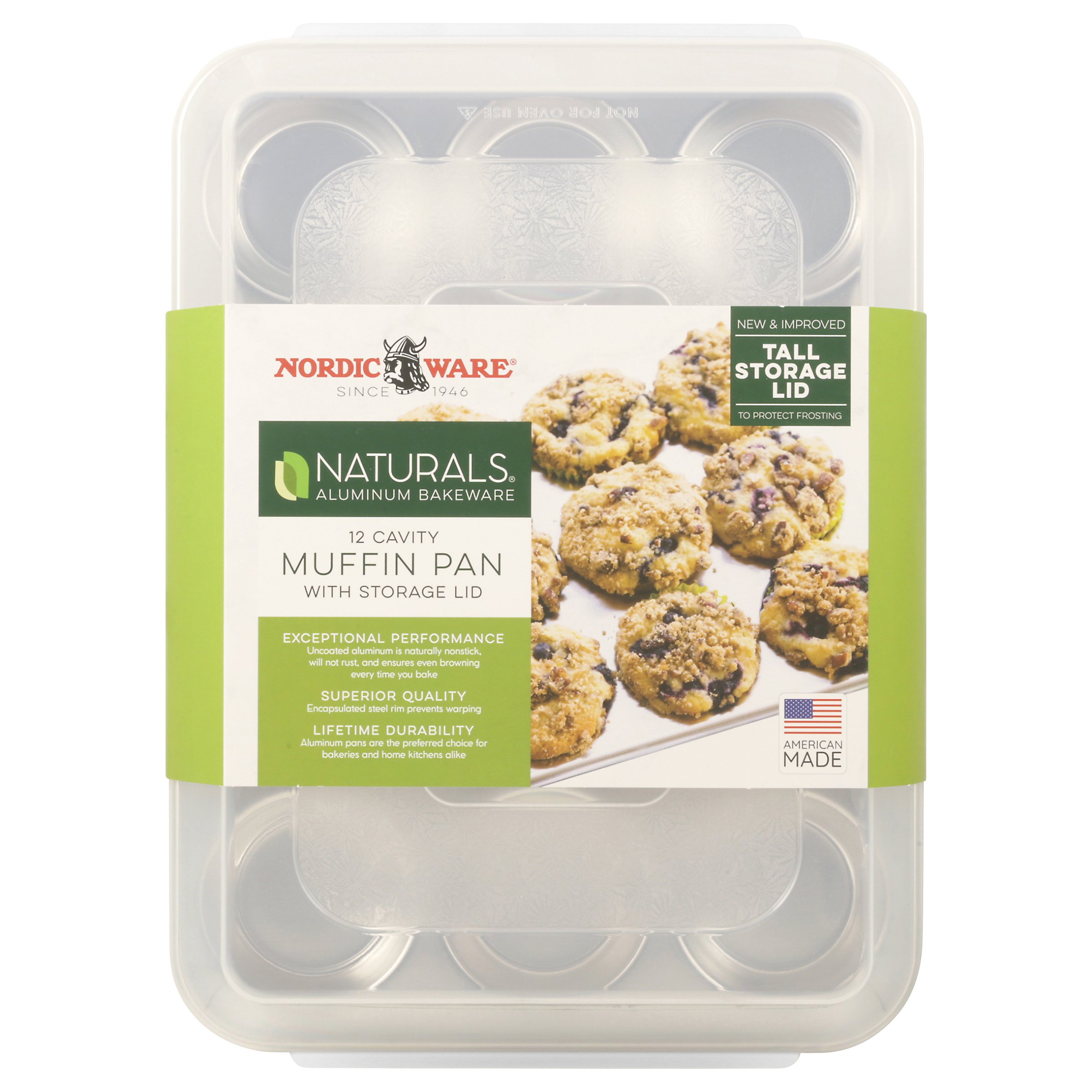 Nordic Ware Naturals 12-Cavity Muffin Pan with High-Domed Lid - Shop Pans &  Dishes at H-E-B