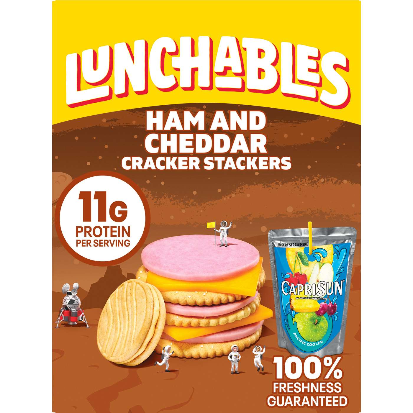 Lunchables Snack Kit Tray - Ham & Cheddar Cracker Stackers, Capri Sun & Cookies; image 1 of 7