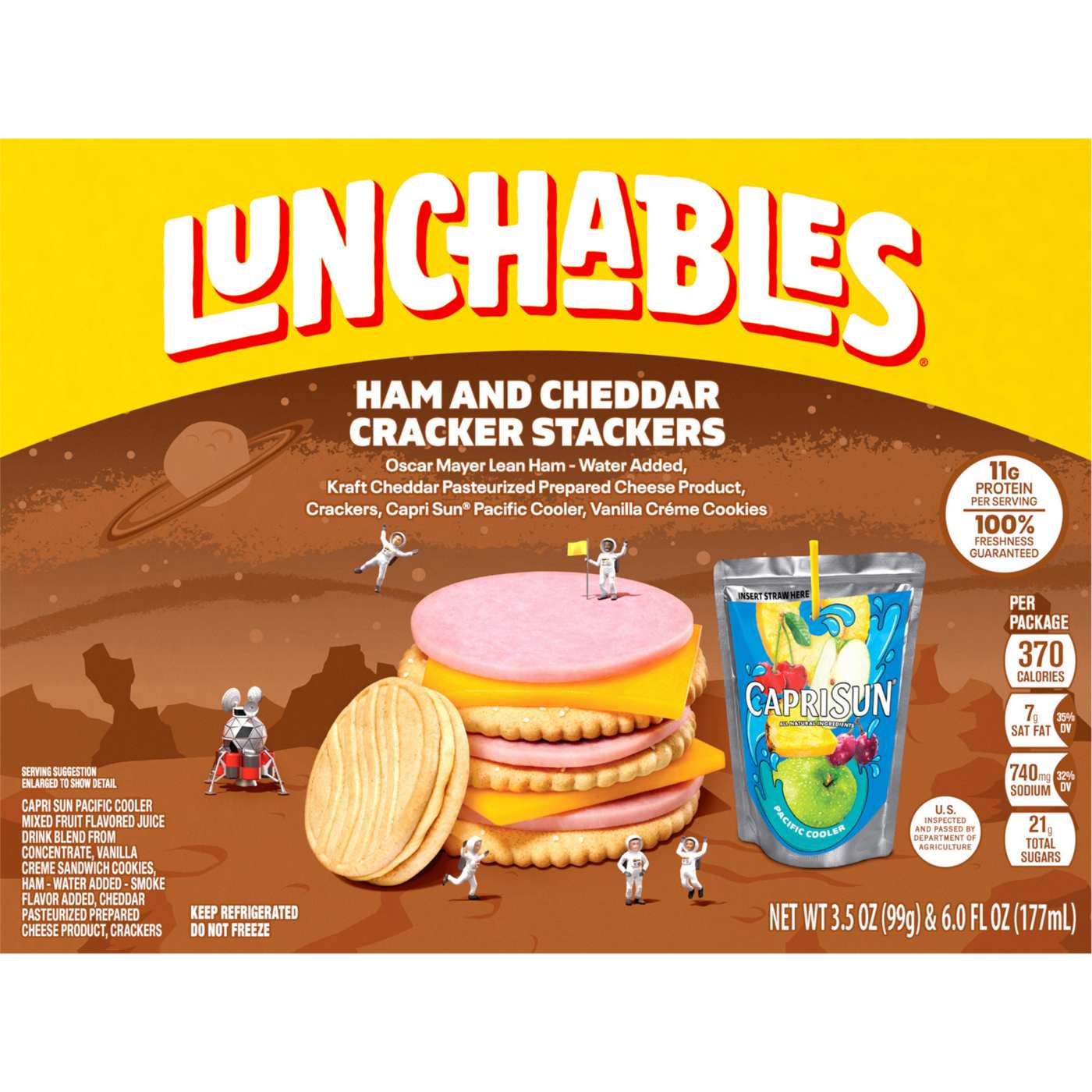 Lunchables Snack Kit Tray - Ham & Cheddar Cracker Stackers, Capri Sun & Cookies; image 6 of 7