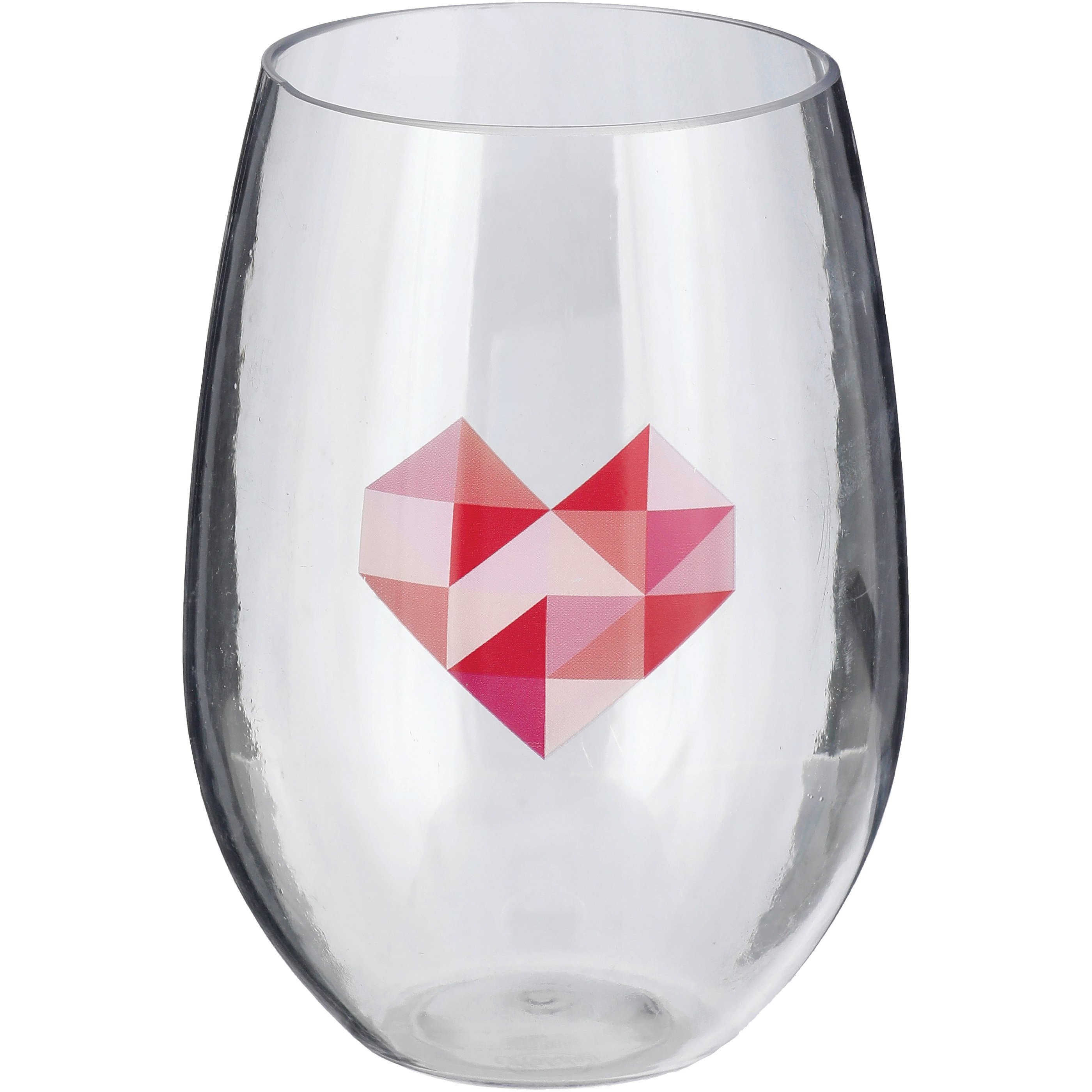 Destination Holiday Geometric Heart Stemless Valentine Wine Tumbler ...