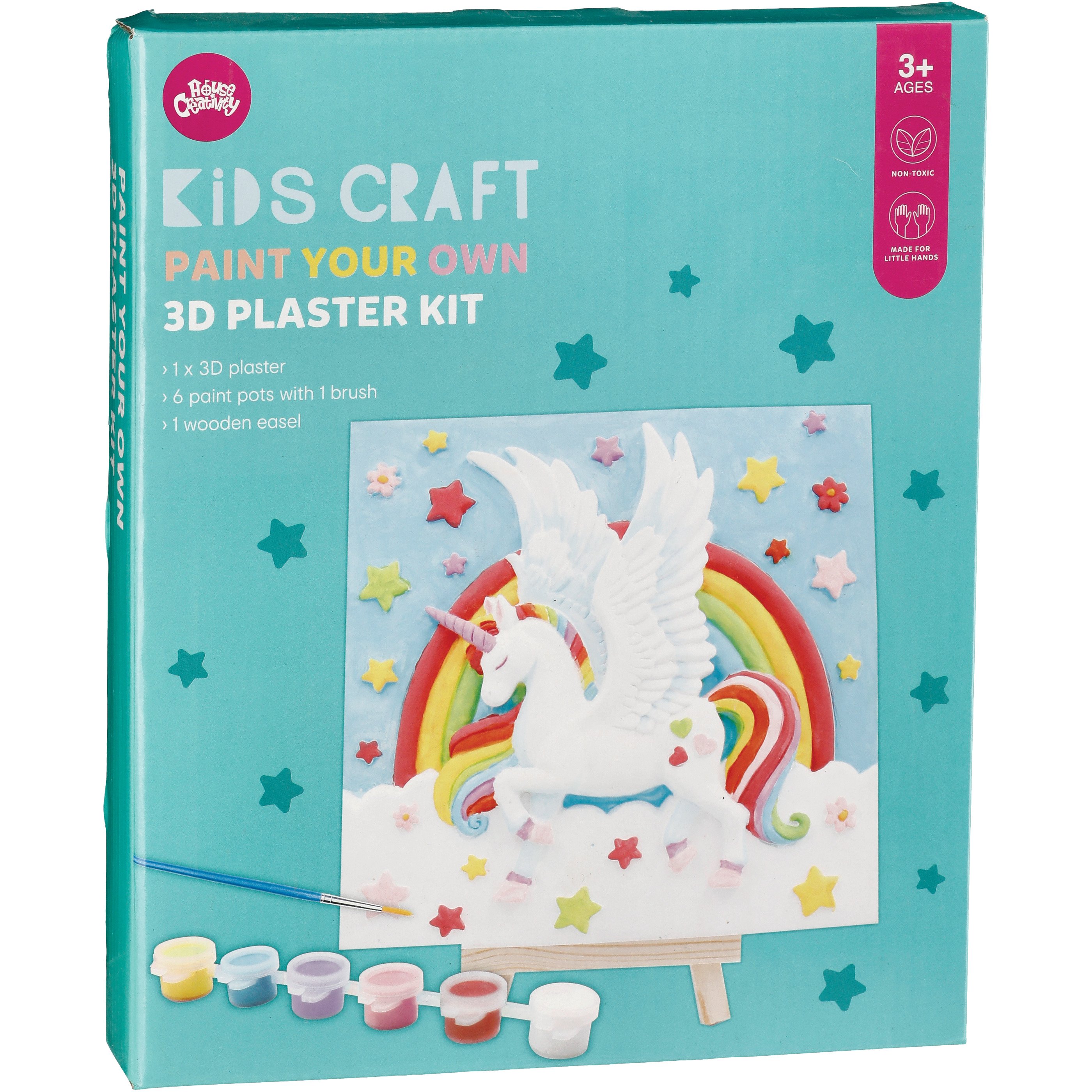 House Creativity Kids Craft Paint Your Own 3D Unicorn Plaster Kit