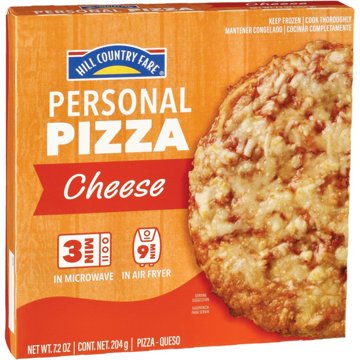 Hill Country Fare Personal Size Frozen Pizza - Cheese, 7.2 oz