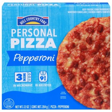 Hill Country Fare Personal Size Frozen Pizza - Pepperoni, 7.2 oz