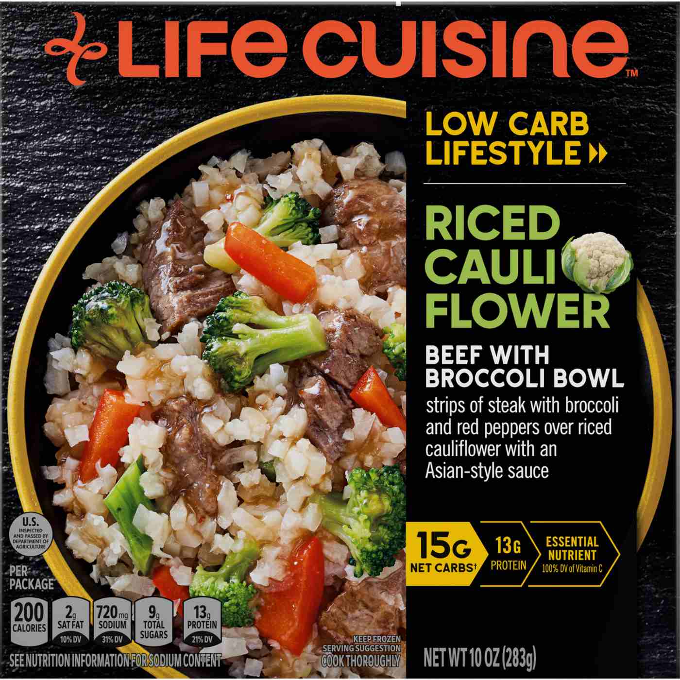 Life Cuisine Riced Cauliflower Beef and Broccoli Bowl; image 1 of 7