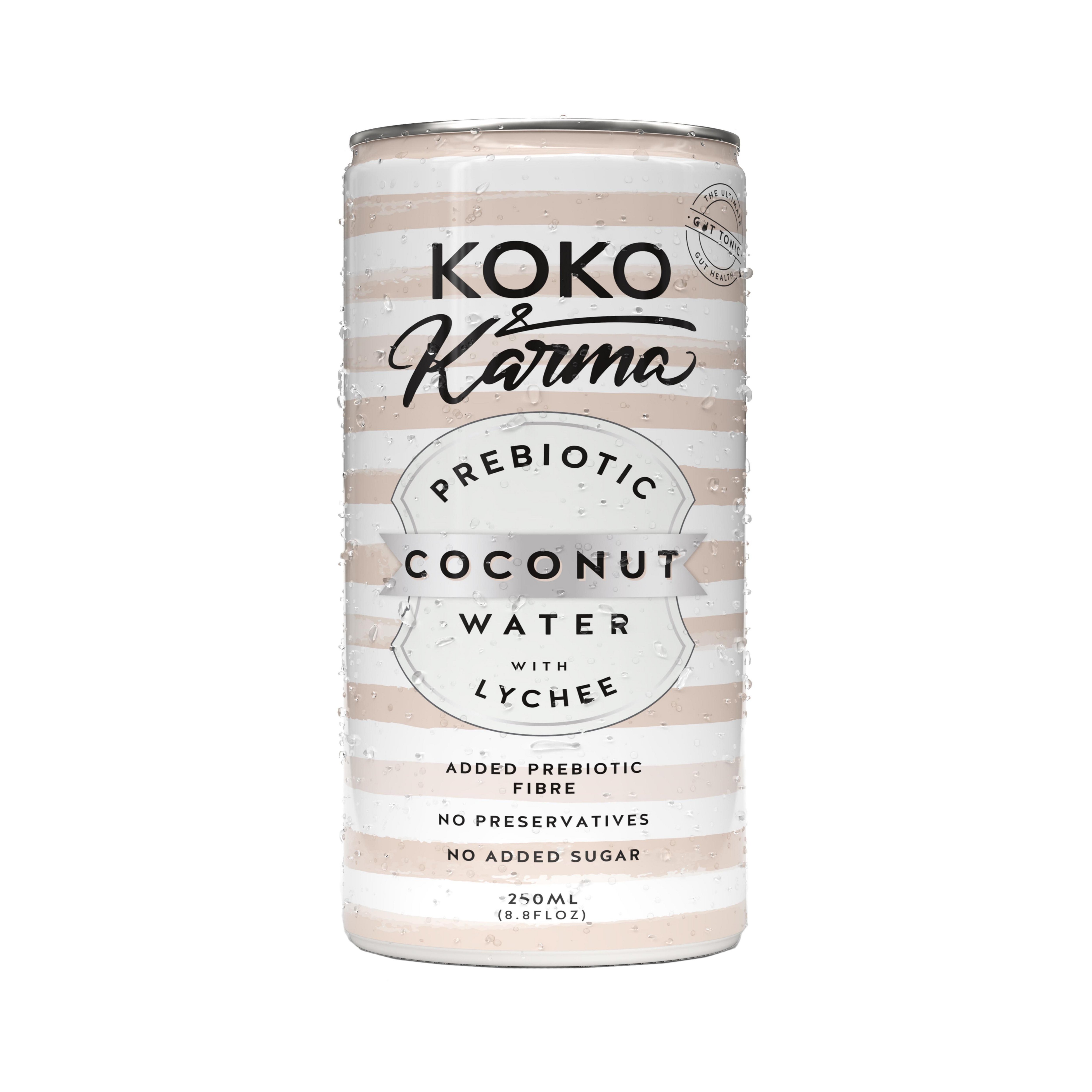 Koko & Karma Prebiotic Coconut Water with Lychee Shop Coconut water