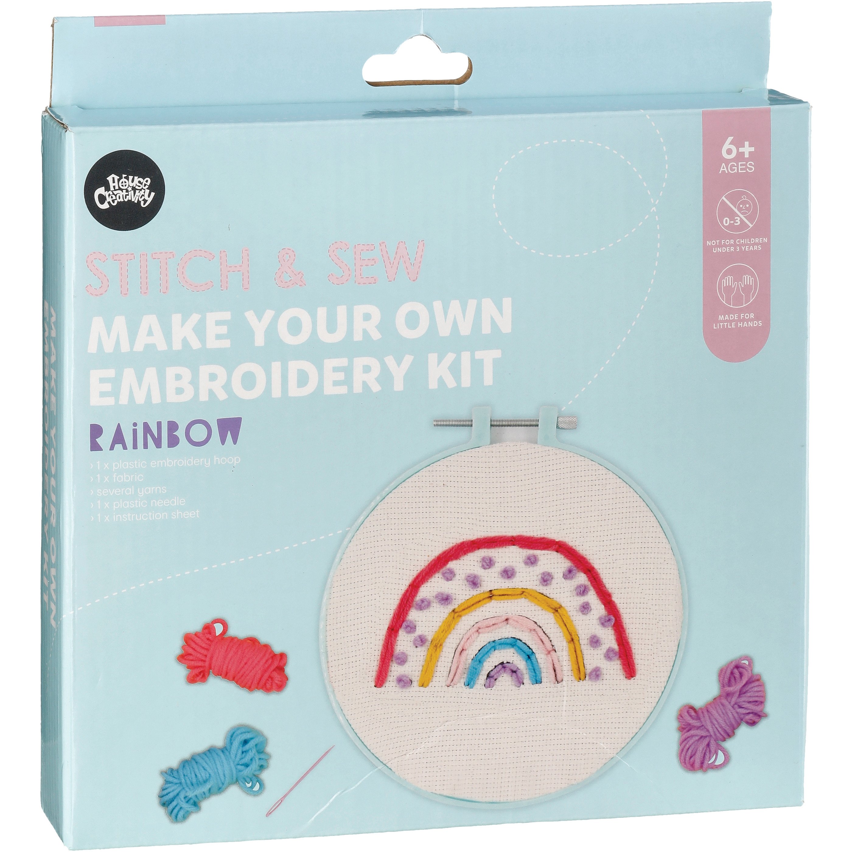 House Creativity Stitch & Sew Make Your Own Rainbow Embroidery Kit