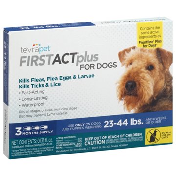 Tevra Pet Firstact Plus for Dogs 23-44 lbs, 3 ct