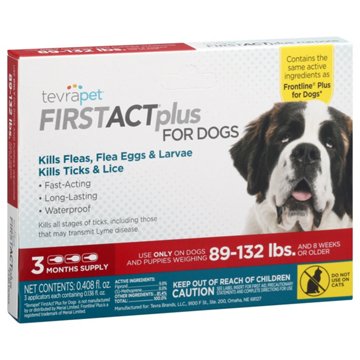 Tevra Pet Firstact Plus for Dogs 89-132 lbs, 3 ct