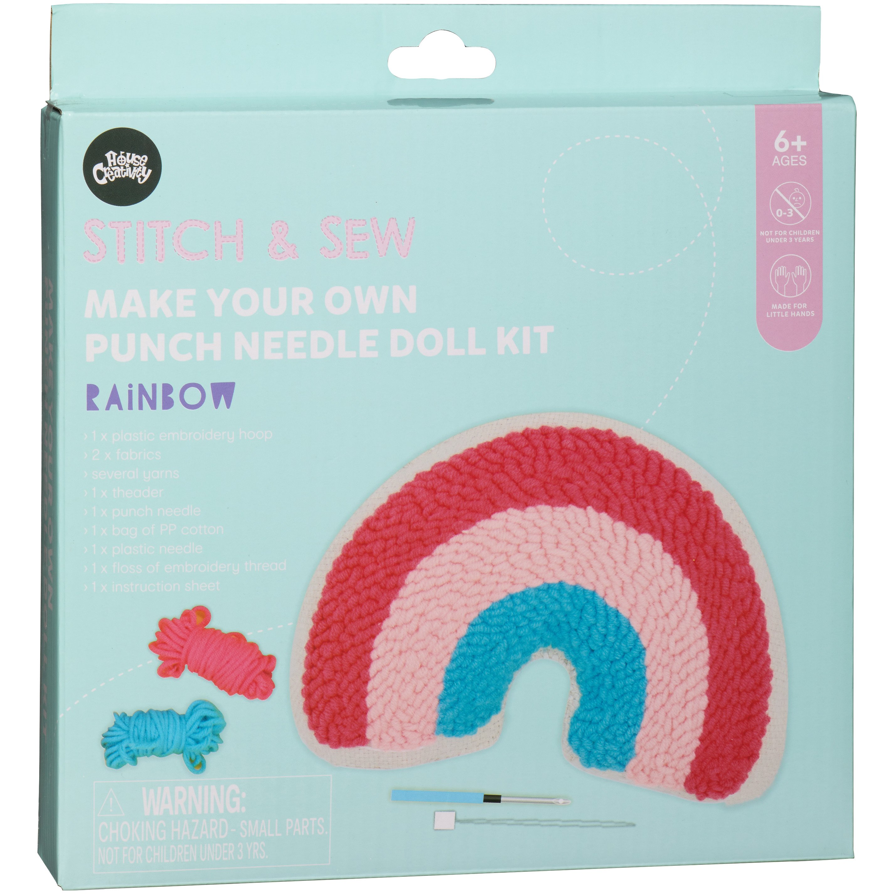 Punch Needle Beginner Kit Supplies Starter Set Rainbow DIY Adult