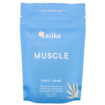 Latika Body Essentials Muscle Salt Bath Soak with Pure Essential Oils, 4 oz