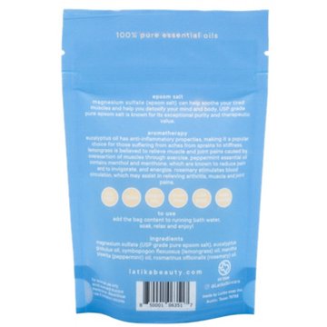 Latika Body Essentials Muscle Salt Bath Soak with Pure Essential Oils, 4 oz