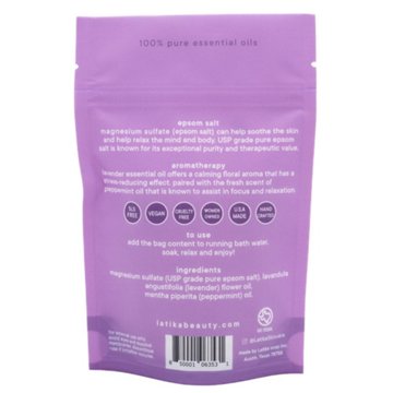 Latika Body Essentials Calm Salt Bath Soak Made With Pure Essential Oils, 4 oz