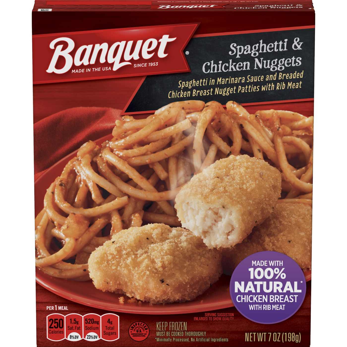 Banquet Spaghetti & Chicken Nuggets; image 1 of 4