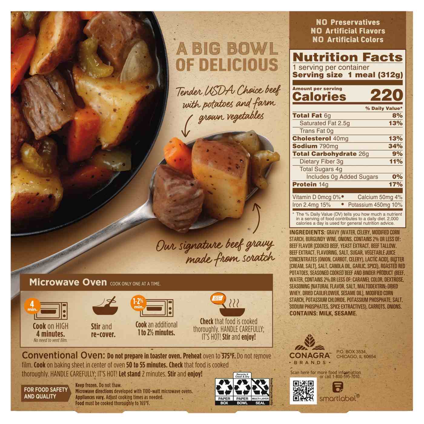 Marie Callender's Slow Roasted Beef Pot Roast Bowl Frozen Meal; image 7 of 7