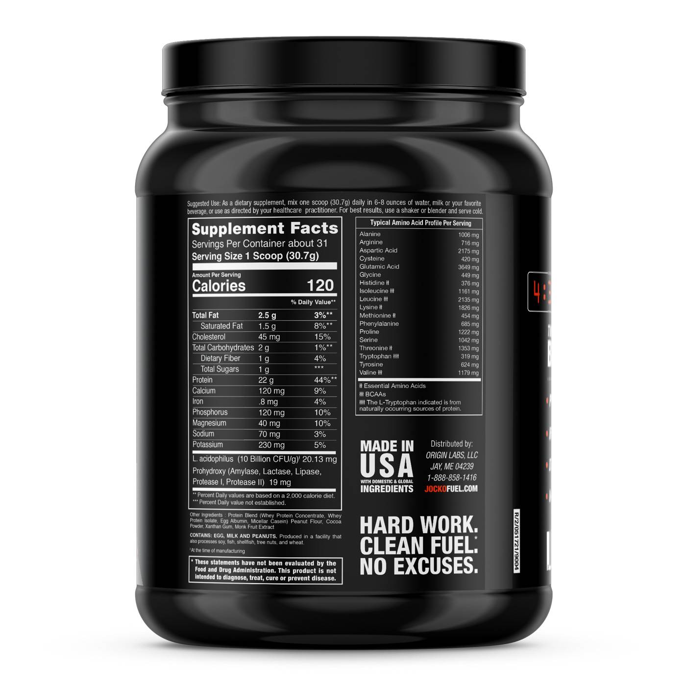 Jocko Molk Chocolate Peanut Butter Protein Powder; image 2 of 2