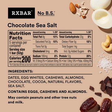 RXBAR 12g Protein Bars - Chocolate Sea Salt