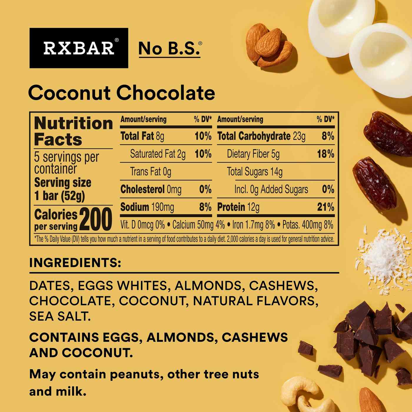 RXBAR Coconut Chocolate Protein Bars, 9.1 oz; image 2 of 3