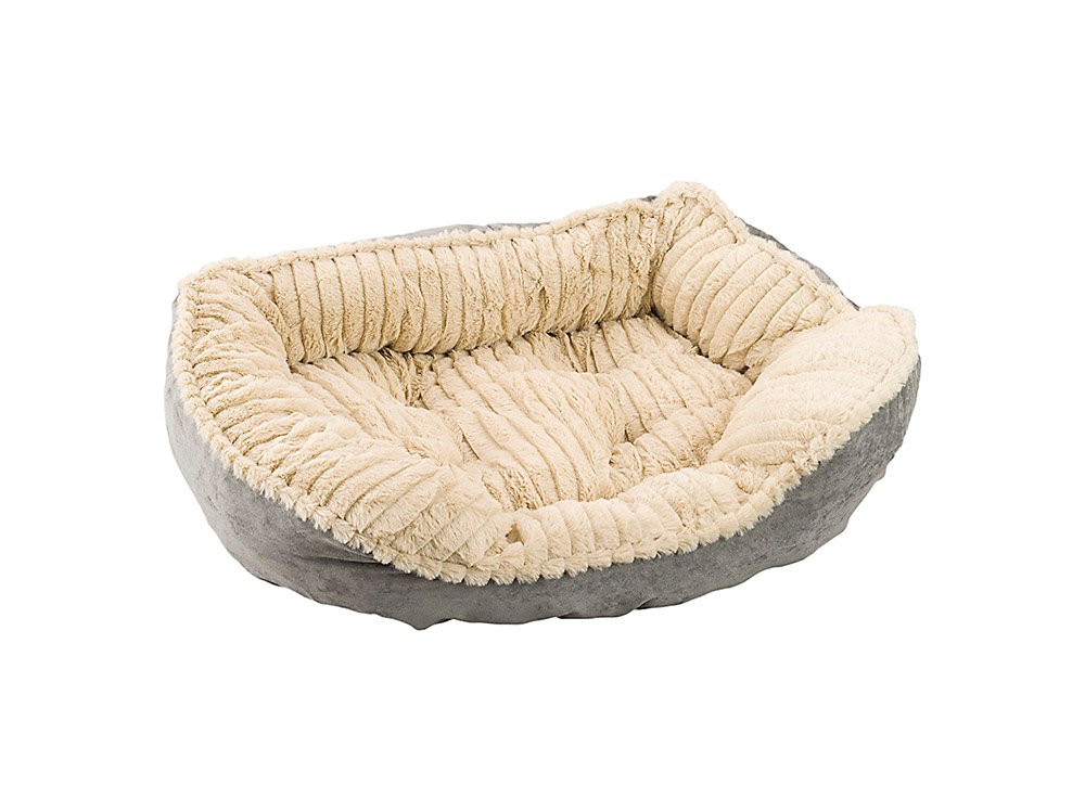 Sleep Zone Grey Plush Pet Bed, 26