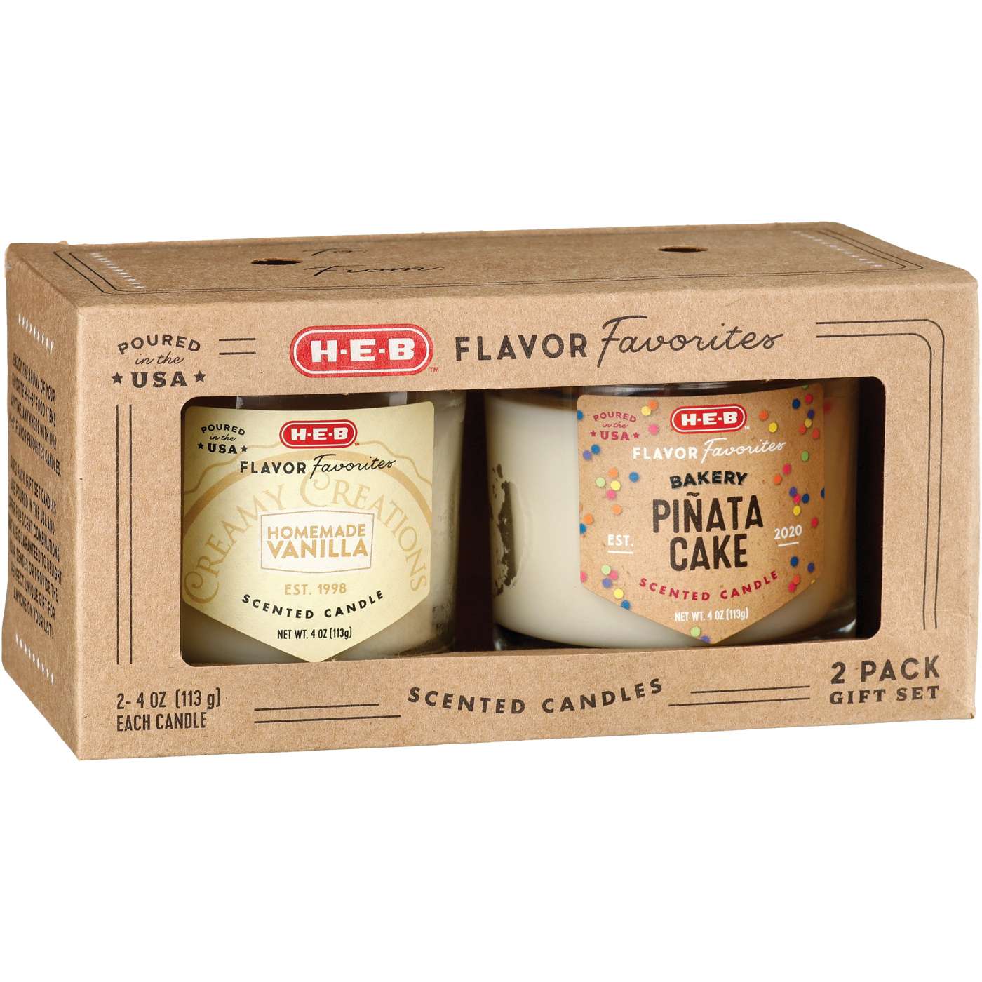 H-E-B Flavor Favorites Pinata Cake & Vanilla Ice Cream Scented Candle Set, 2 Pk; image 3 of 4