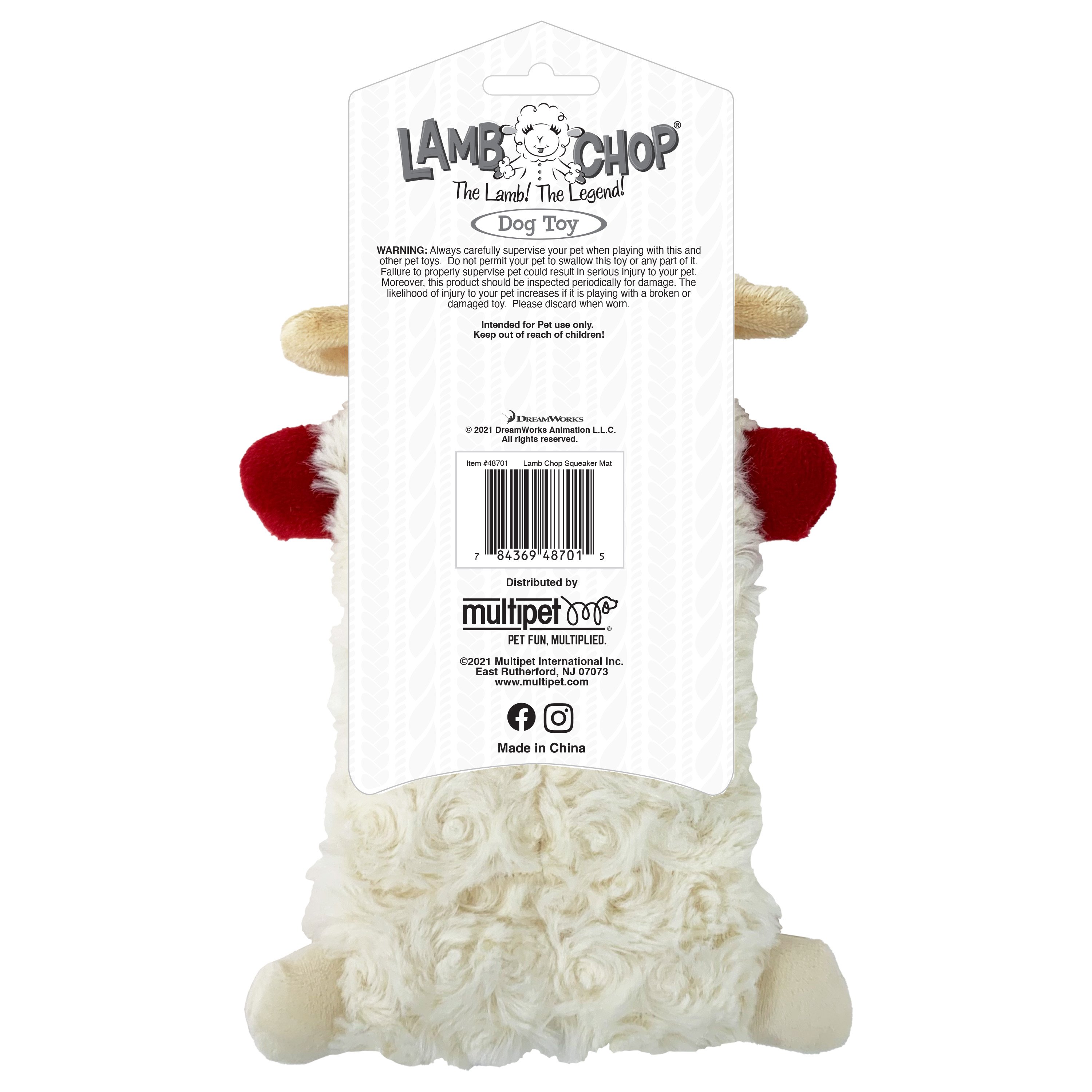 Lamb Chop White Small Dog Toy With Squeaker Dreamworks NEW