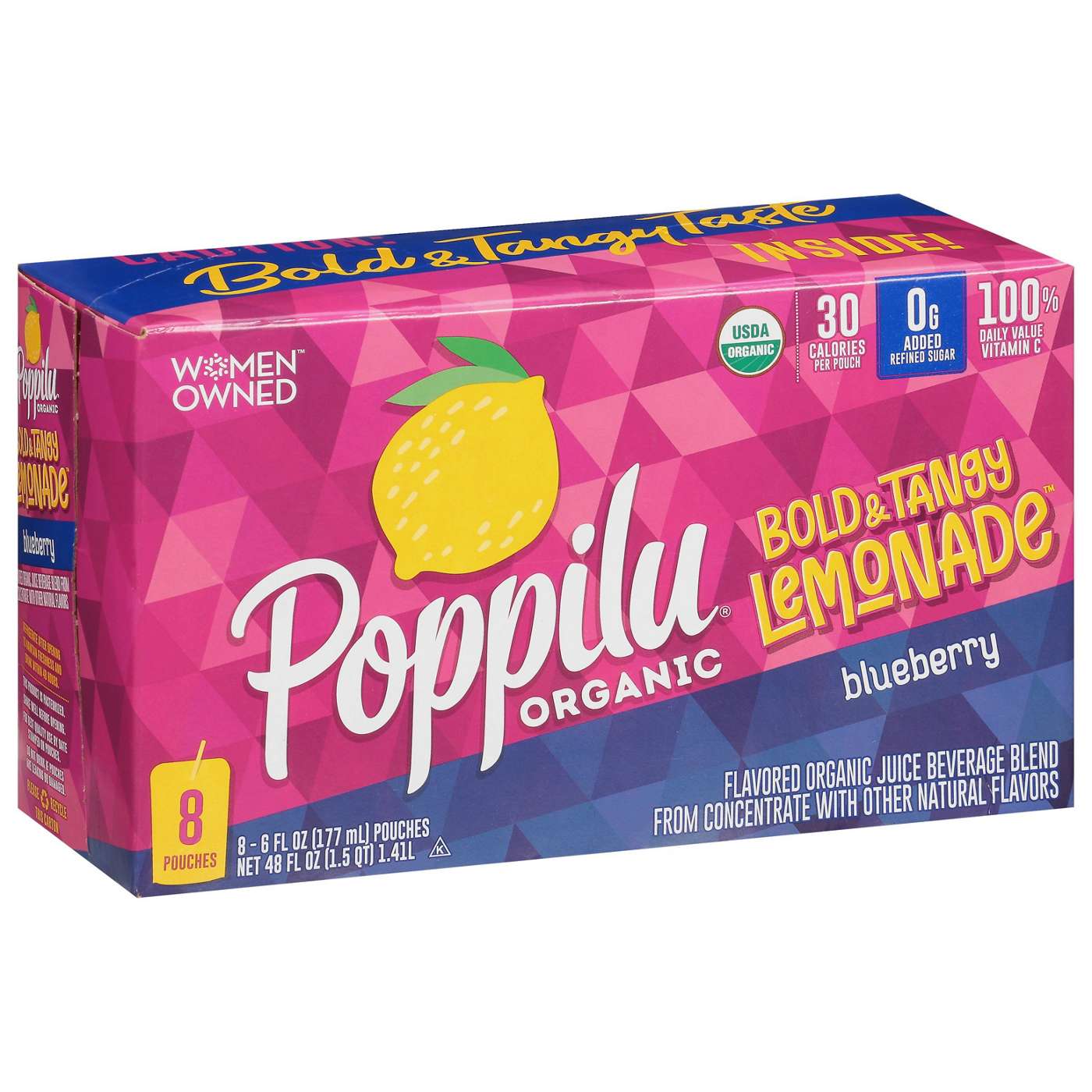 Poppilu Organic Blueberry Lemonade Juice 6 oz Pouches; image 1 of 3