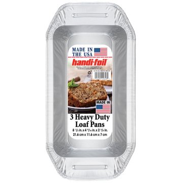Handi-Foil Heavy Duty Loaf Pans, 3 pk, 8.5" x 4" x 2.75"
