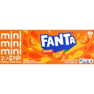 Fanta Orange Soda Soft Drink Fridge Pack 10 pk Mini Cans