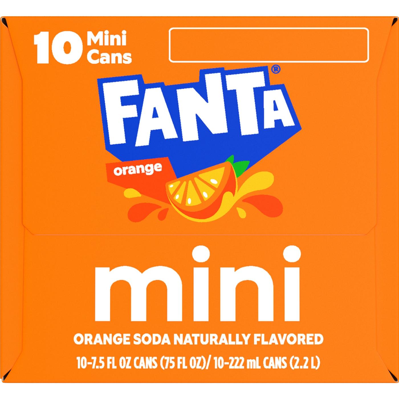 Fanta Orange Soda Soft Drink Fridge Pack 10 pk Mini Cans; image 3 of 7
