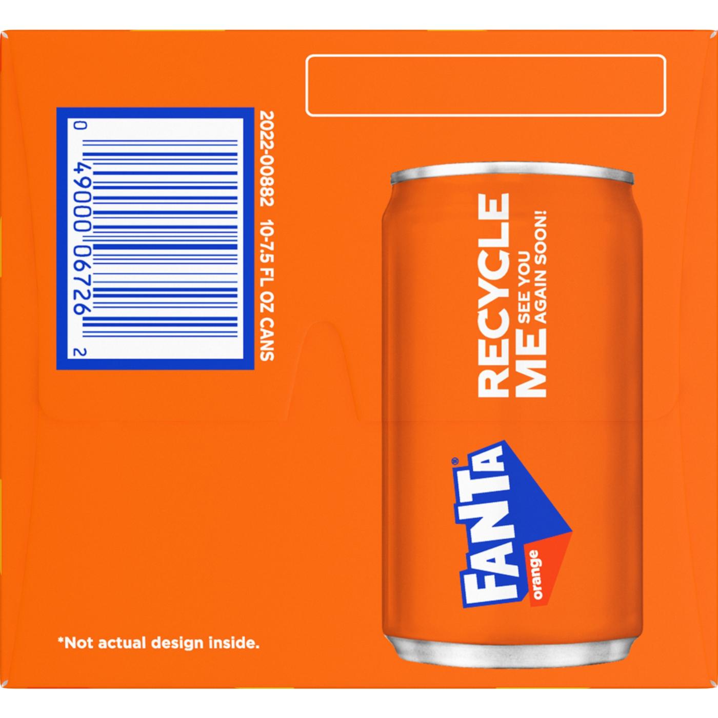 Fanta Orange Soda Soft Drink Fridge Pack 10 pk Mini Cans; image 4 of 7