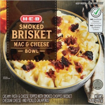 H-E-B Smoked Brisket Mac & Cheese Bowl Frozen Meal, 9 oz