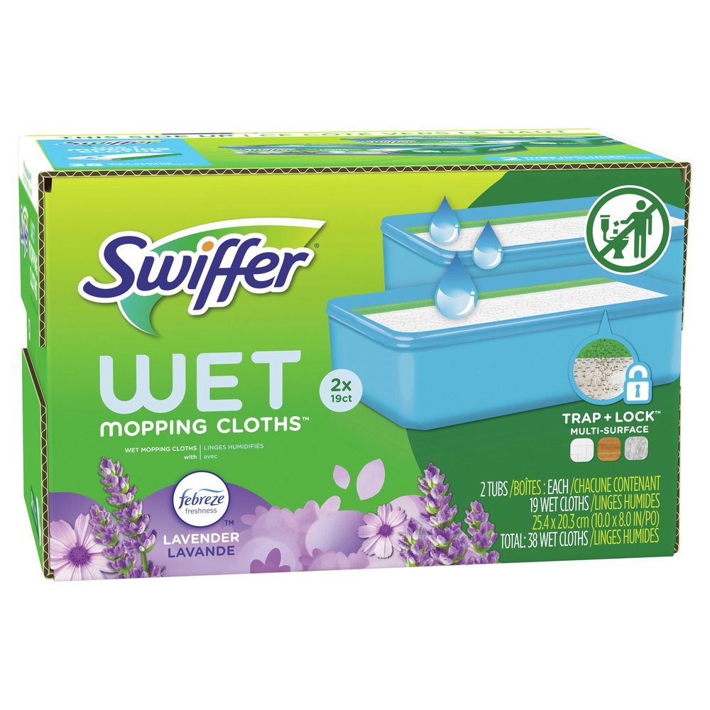 Swiffer Sweeper Wet Mopping Cloth Multi Surface Refills, Febreze Lavender  Scent, 36 count