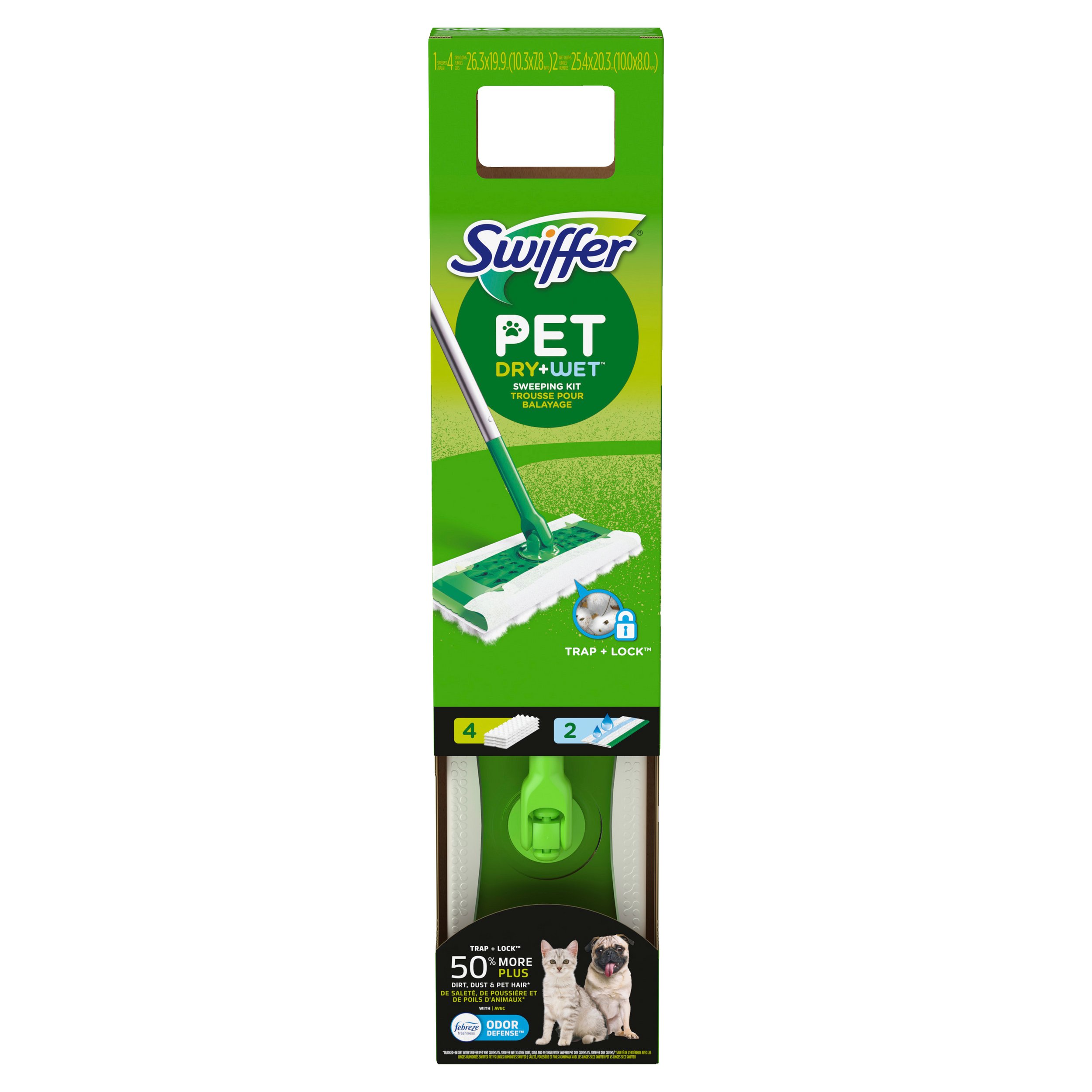 Swiffer Ricariche Panni Spolvero Pesante Pet Con Febreze Odor Defense - 20 Panni Per Pavimenti, Intrappolano Peli E Allergeni