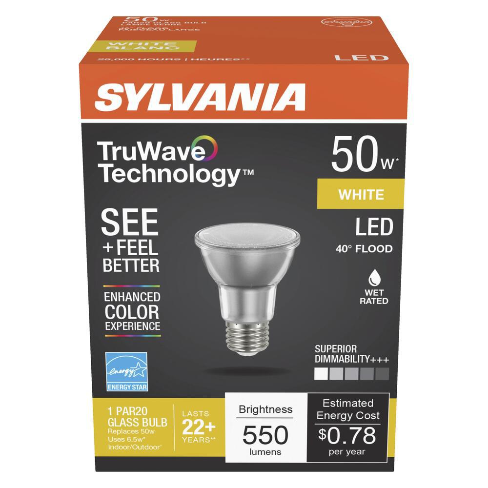 kapital Gurgle Berygtet Sylvania TruWave 50-Watt PAR20 White LED Flood Light Bulb - Shop Light Bulbs  at H-E-B