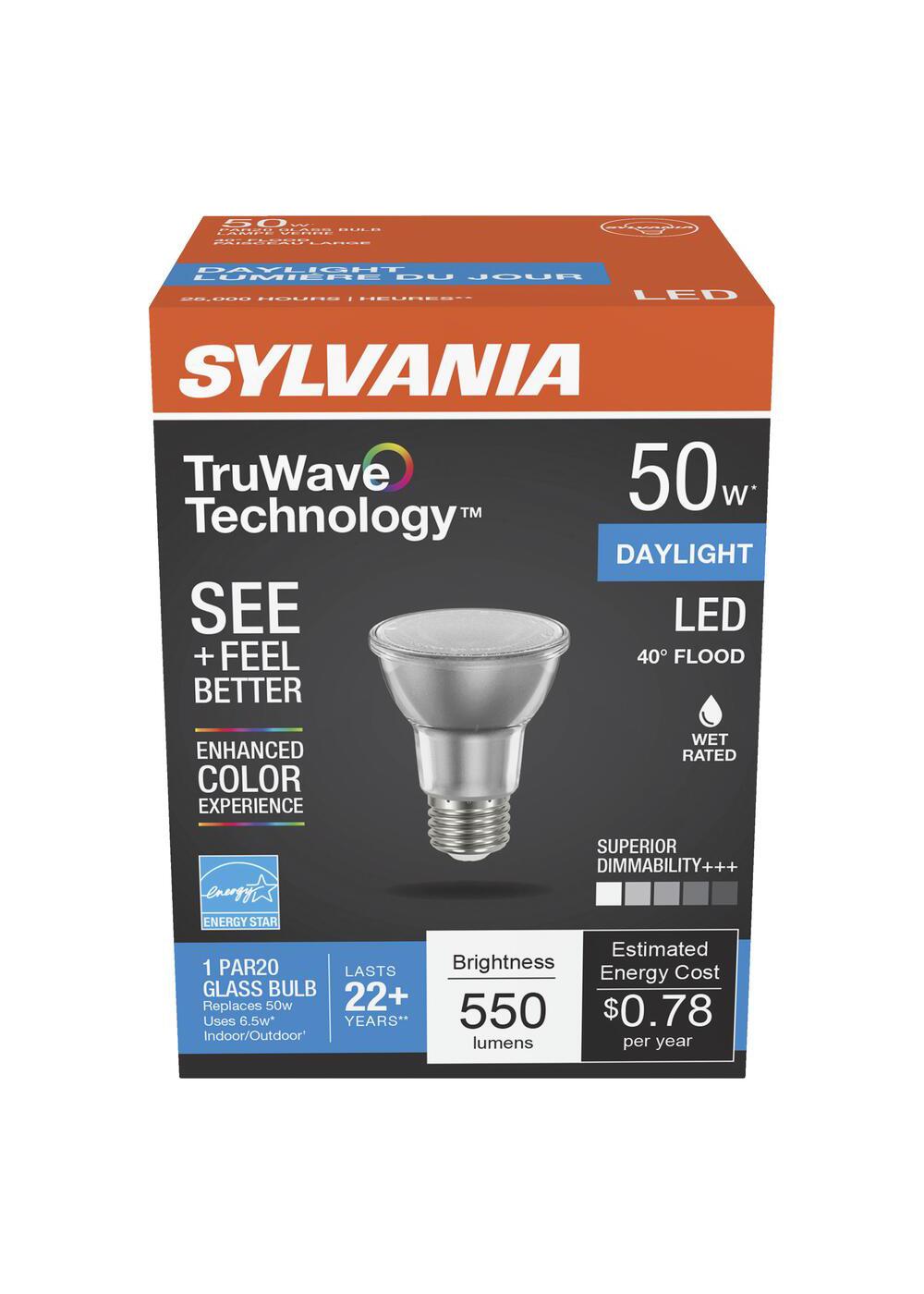 Sylvania TruWave PAR20 50-Watt LED Flood Light Bulb - Daylight; image 1 of 3