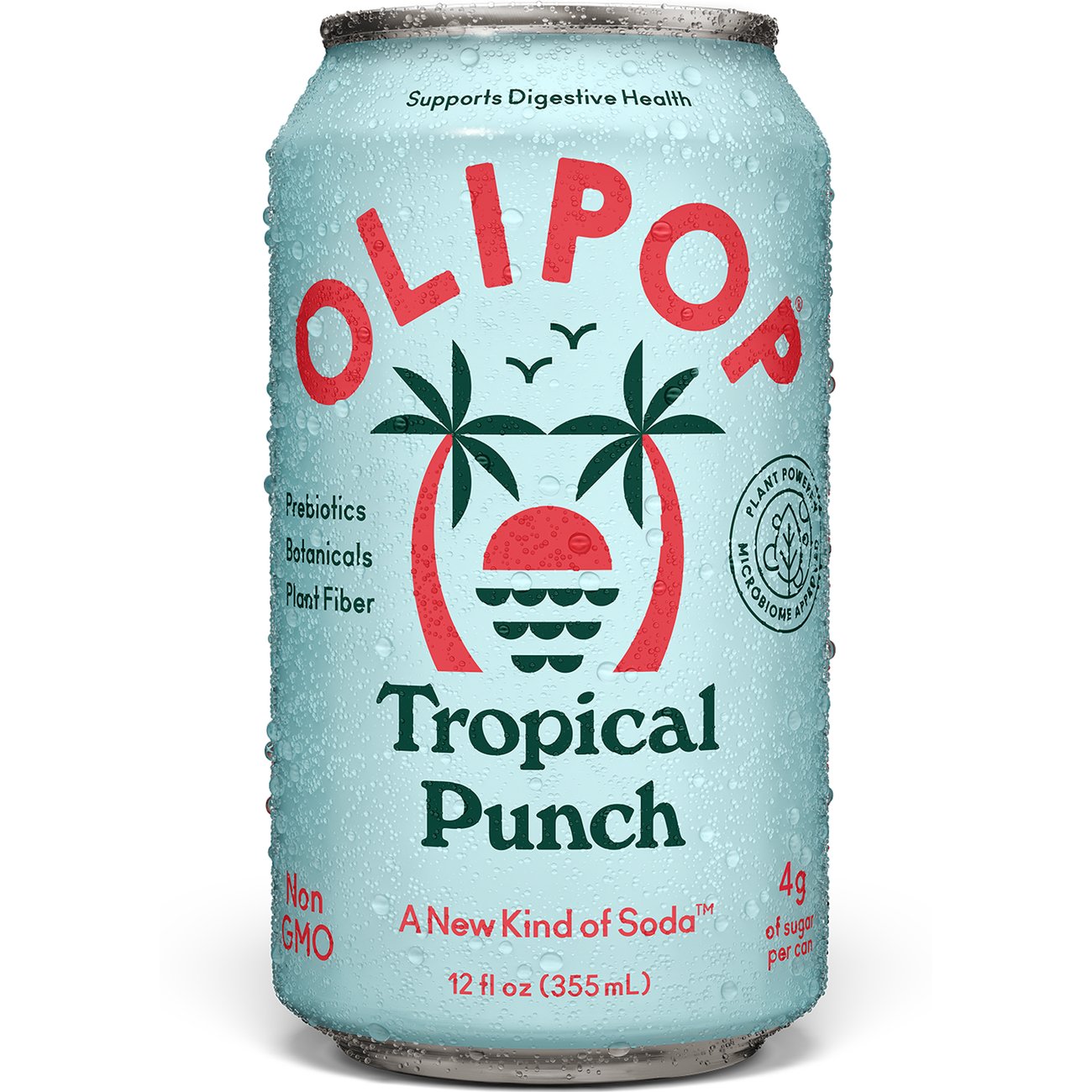 Olipop Tropical Punch Prebiotic Soda, 12 oz