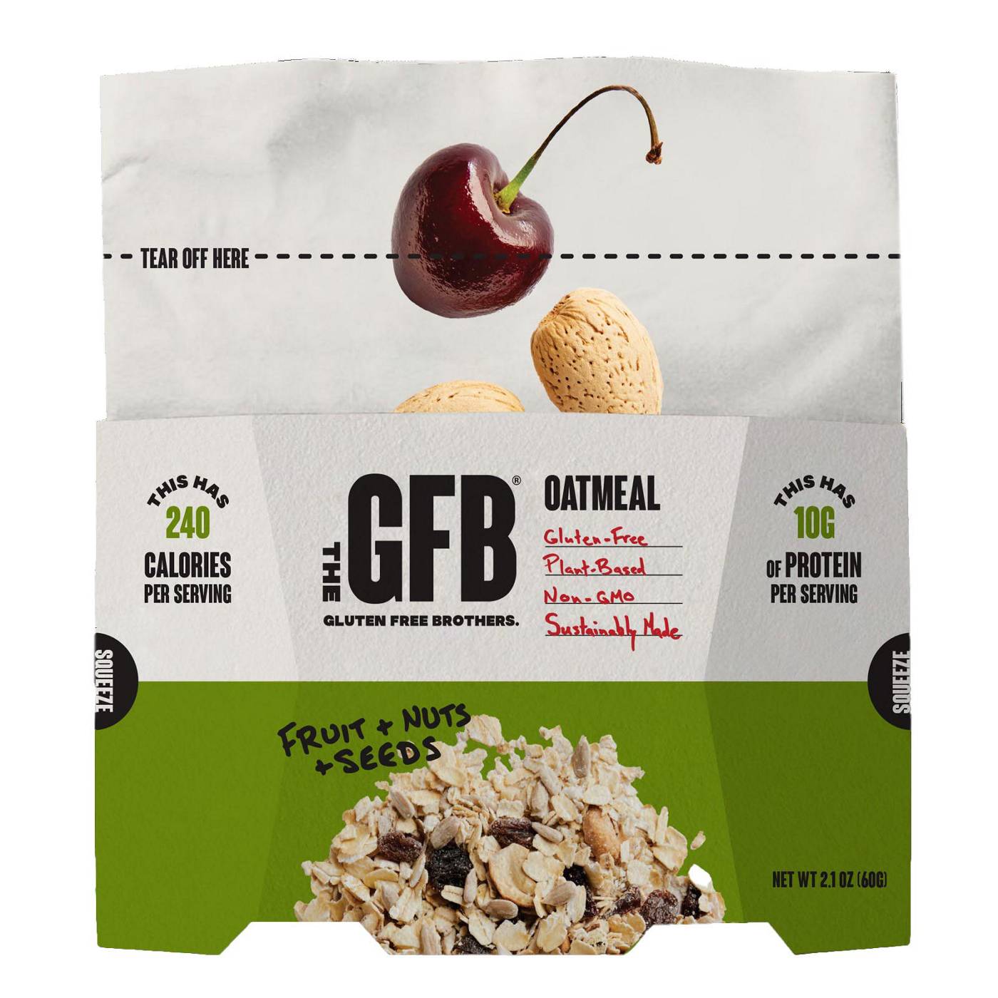 The GFB 10g Protein Gluten Free Oatmeal Bowl - Fruit, Nuts & Seeds ...