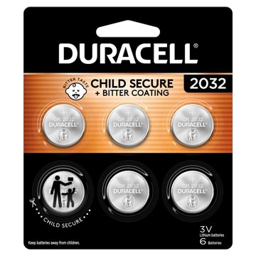 Duracell 2032 3V Lithium Coin Batteries, 6 pk