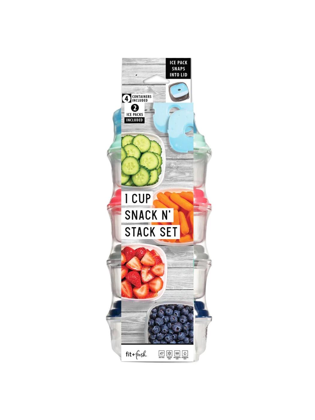 Fit + Fresh 4 Snack N' Stack Containers; image 1 of 2