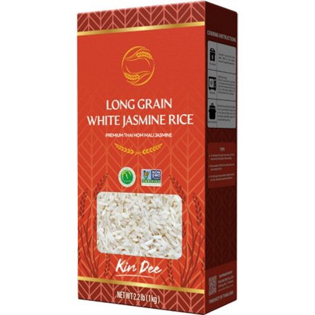 Kin Dee Premium Thai Hom Mali Long Grain White Jasmine Rice, 2.2 lb ...