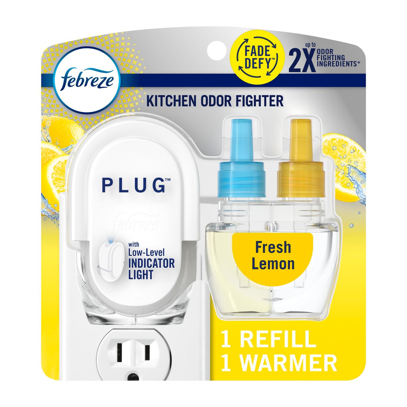 Febreze Plug Kitchen Odor Eliminator Fresh Lemon Scented Oil Refills; image 1 of 9