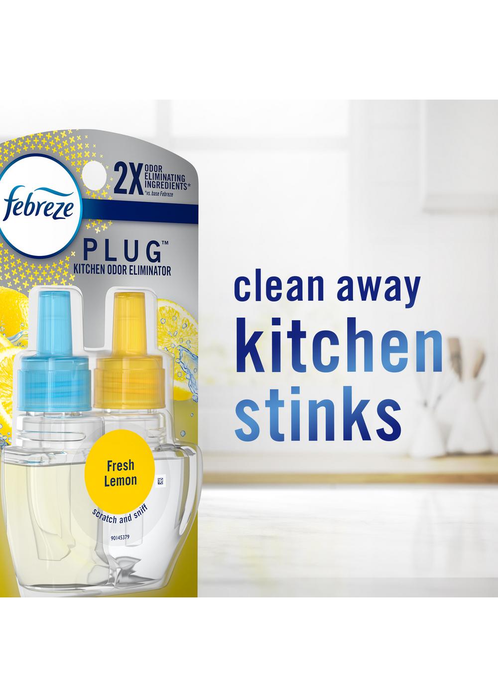 Febreze Plug Kitchen Odor Eliminator Fresh Lemon Scented Oil Refills; image 6 of 9