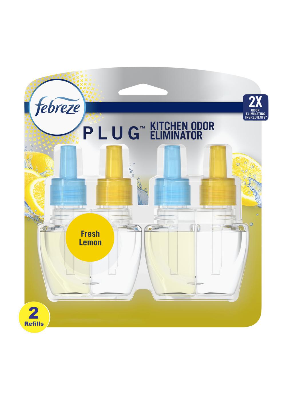 Febreze Plug Kitchen Odor Eliminator Fresh Lemon Scented Oil Refills; image 8 of 9
