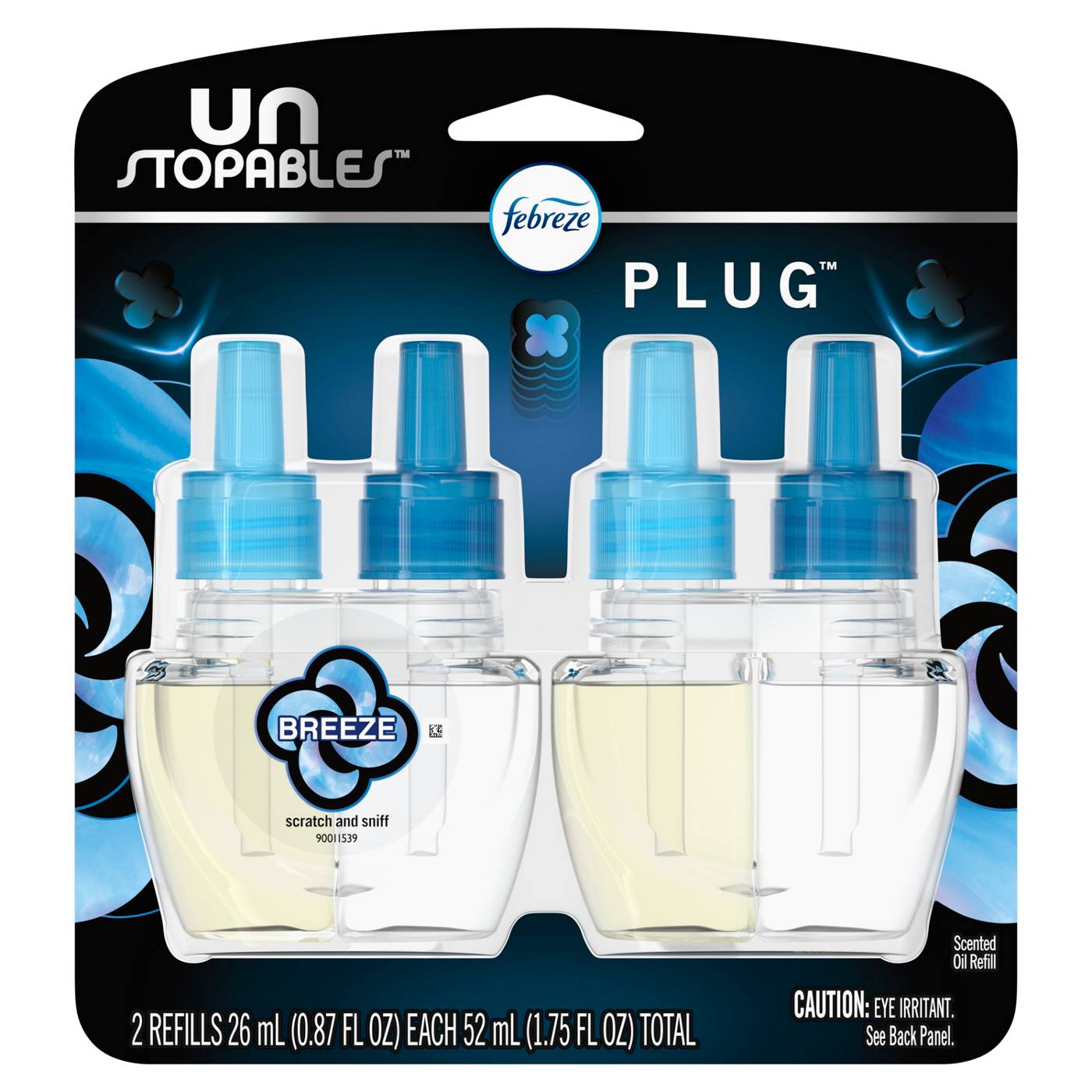 Febreze Unstopables Plug Scented Oil Refill, Fresh - 2 pack, 26 ml refills
