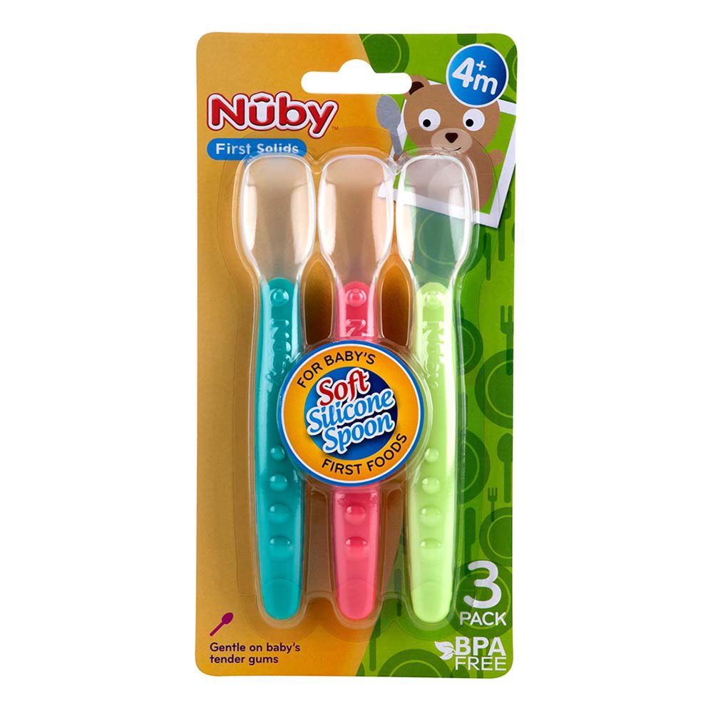 Nuby 2-in-1 Hot Safe Feeding Spoons - (4-Pack) Baby Spoons for Safe Feeding  - 4+ Months